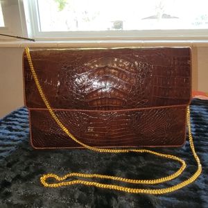*Vintage* Brown Crocodile Purse